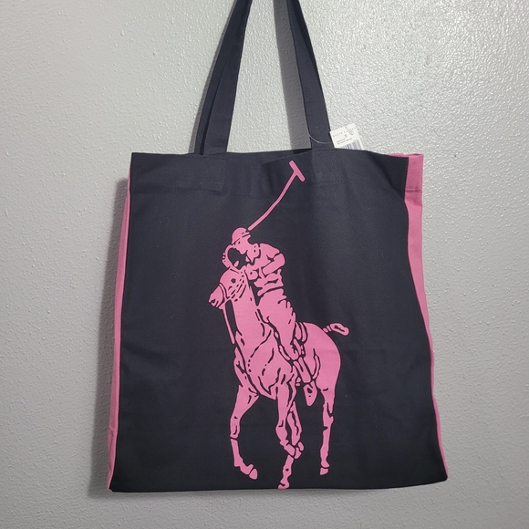 Polo by Ralph Lauren Pink and Black Tote - Picture 1 of 9
